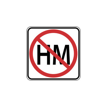 USA traffic road sign. transport of hazardous material is prohibited . vector illustration