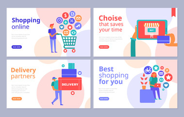 Online Shopping Concept Banners 