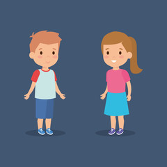 Boy and girl cartoon