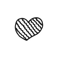 heart sketch icon vector isolated