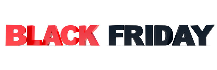 Black Friday text on wide white banner