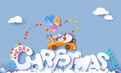 Merry Christmas design card with Santa Claus