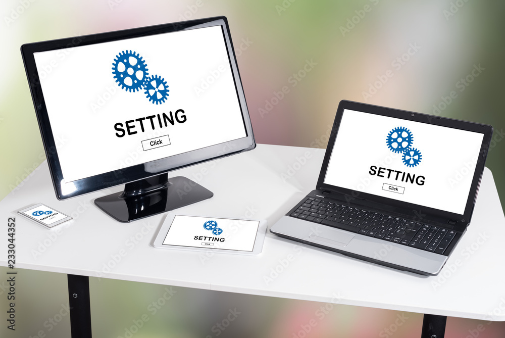 Wall mural setting concept on different devices