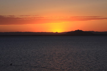 Obraz premium Atardece en la Manga la mar Menor, Murcia, España