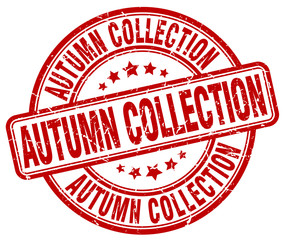 autumn collection red grunge round vintage rubber stamp