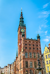 Fototapeta na wymiar Historic town hall of Gdansk in Poland