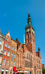 Naklejka na ściany i meble Historic town hall of Gdansk in Poland