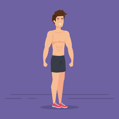 Fototapeta premium Fitness boy with sportswear design 