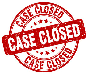 case closed red grunge round vintage rubber stamp