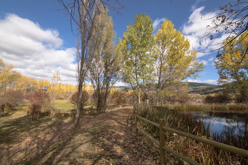 Autumn landscape Gudar mountains Teruel Aragon Spain