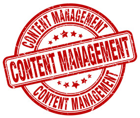 content management red grunge stamp