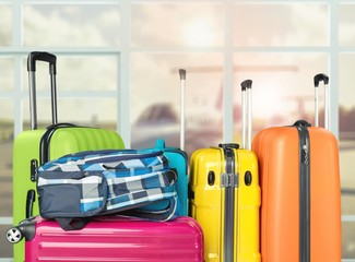 Luggage bags on background, travel concept