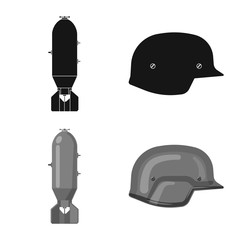 Vector design of weapon and gun icon. Set of weapon and army stock vector illustration.