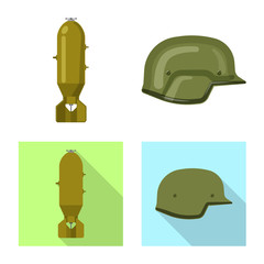Vector design of weapon and gun symbol. Set of weapon and army vector icon for stock.