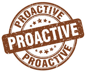 proactive brown grunge stamp