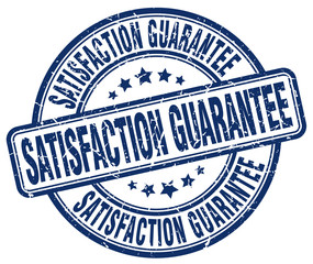 satisfaction guarantee blue grunge stamp