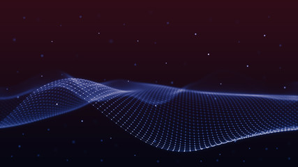 Abstract 3d technology and science neon visualization. Blockchain and cryptocurrency. Digital wallpaper. Business concept. Big data and artificial intelligence. Rendering computer virtual reality