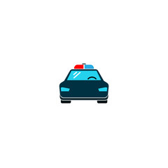 Police car icon. vector symbol isolated on white