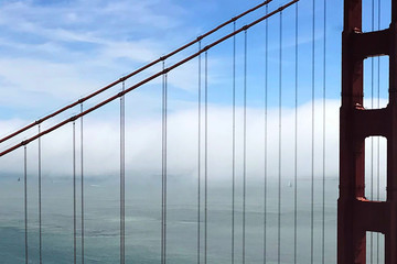 San Francisco Bay and Bridge Guy Wires