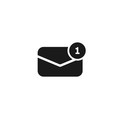 New incoming messages icon with notification. Envelope with incoming message. Vector symbol.