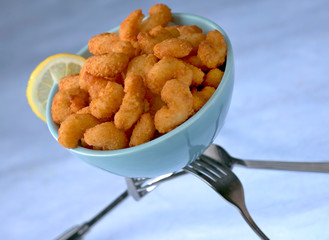 Bowl of fried Shrimps