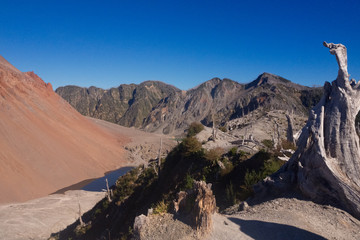 the top of Chaiten volcano in patagonia, Chile.