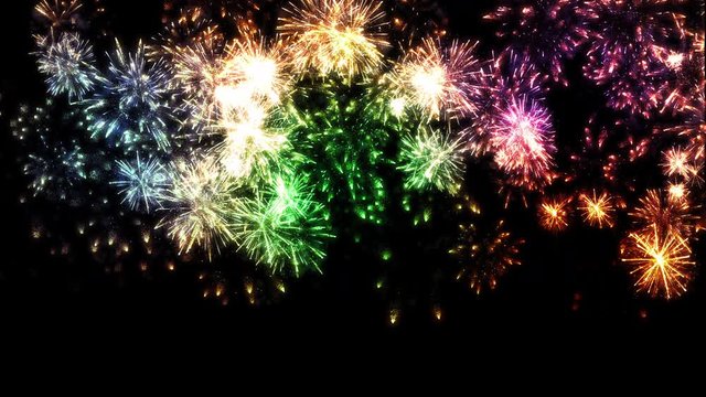 Fireworks - looping display - Multicoloured v3