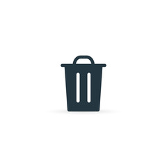 Trash vector icon, isolated flat design symbol