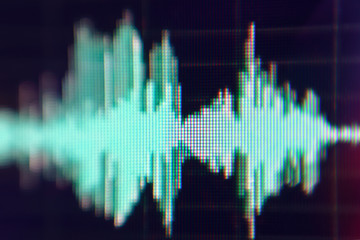 Seismogram. Waveform. Oscilloscope. Musical equalizer. Sound wave. Radio frequence. Abstract closeup photo background