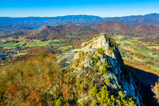 Aerial view of Bell Mountain in the northern Georgia Mountains close to hiawassee