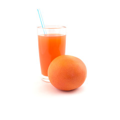 ripe grapefruit with grapefruit juice