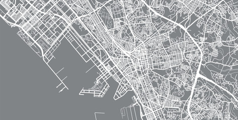 Urban vector city map of Chiba, Japan