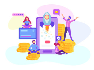 Start up of a mobile application