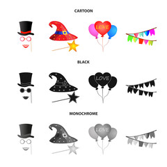 Vector design of party and birthday sign. Collection of party and celebration vector icon for stock.