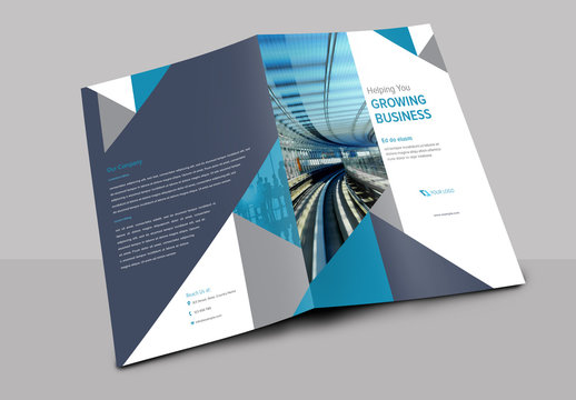 Business Brochure Layout with Blue Accents
