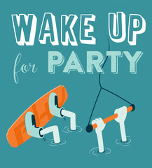 Wake boarding party poster