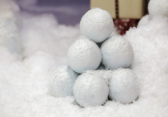 Christmas snowball and gift