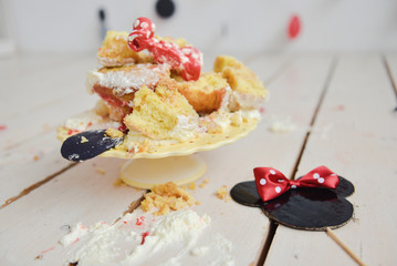 cake on white background, birthday holiday, smash cake girl