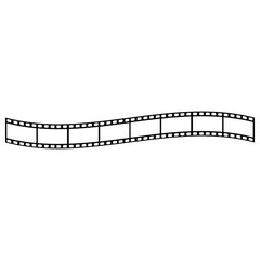 A black and white vector silhouette of a roll of film