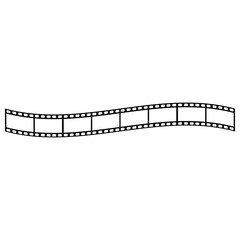 Fototapeta premium A black and white vector silhouette of a roll of film