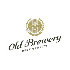Vintage logo, badge, emblem or logotype elements for beer, shop, home brew, tavern, bar, cafe and restaurant