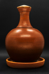 Water clay pot isolated.