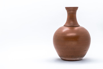 Water clay pot isolated.