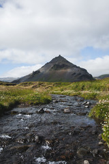 mountain and stream