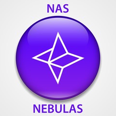 Nebula Coin cryptocurrency blockchain icon. Virtual electronic, internet money or cryptocoin symbol, logo