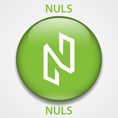 Nuls Coin cryptocurrency blockchain icon. Virtual electronic, internet money or cryptocoin symbol, logo