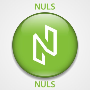 Nuls Coin cryptocurrency blockchain icon. Virtual electronic, internet money or cryptocoin symbol, logo