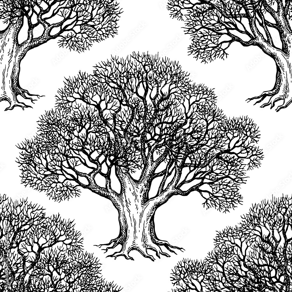 Canvas Prints seamless pattern with oak