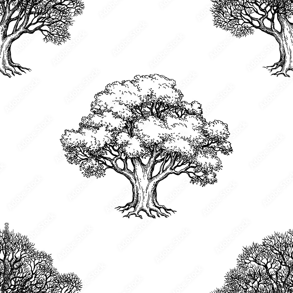 Canvas Prints seamless pattern with oak