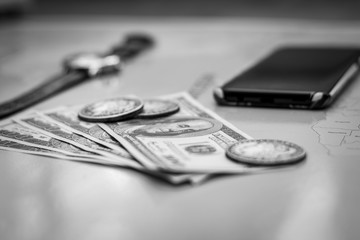 argent  en noir et blanc